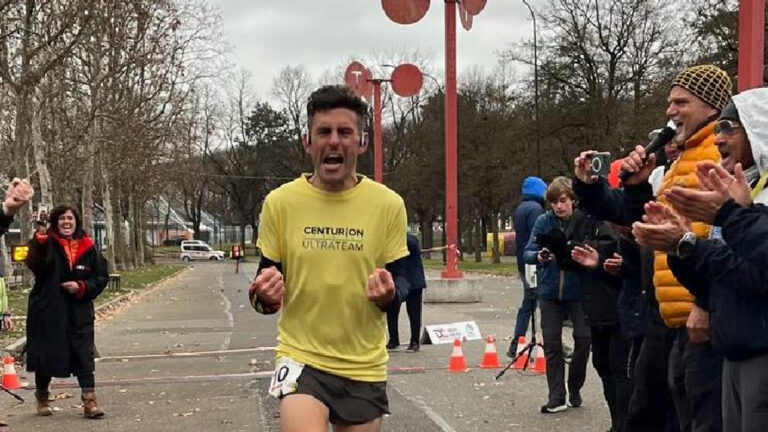 Robbie Britton breaking the British 24-hour running record