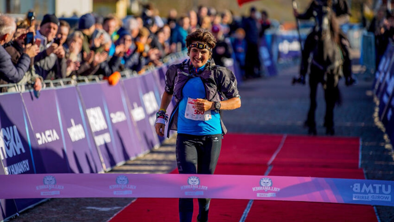 Claire Bannwarth crosses the line.