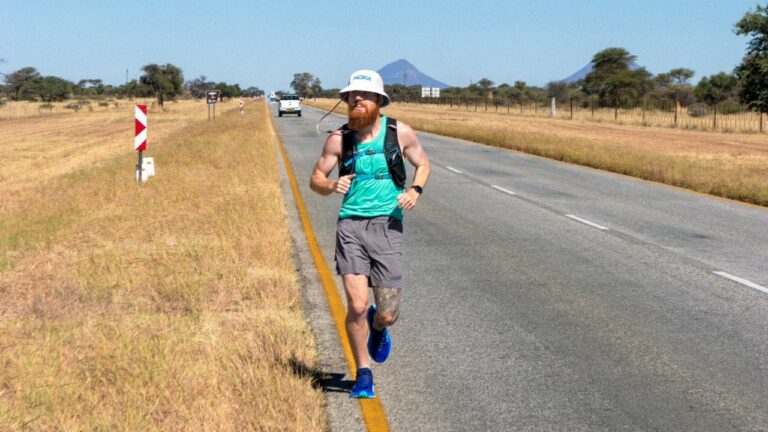 Russ Cook, known as the 'Hardest Geezer', on his run across Africa