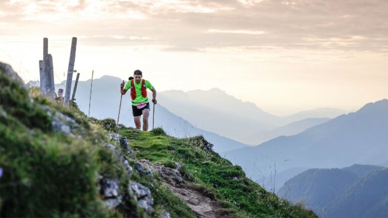 A runner on the KAT100 by UTMB