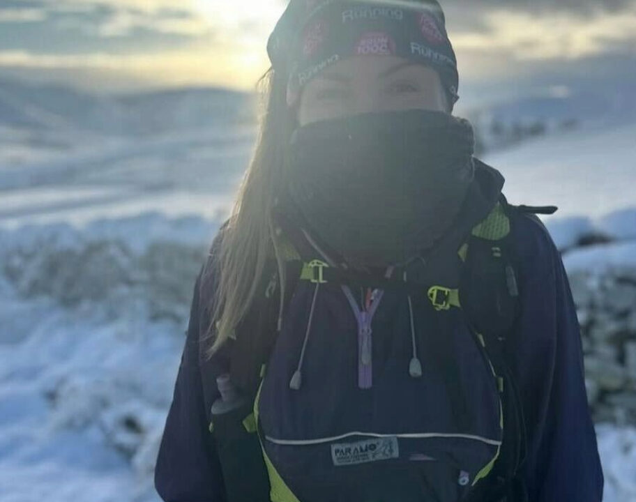 Kendra Wedgewood Kendra testing out winter ultra marathon kit for the montane winter spine race