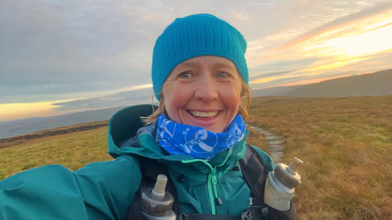 Lucy Gossage training for the Winter Spine Race